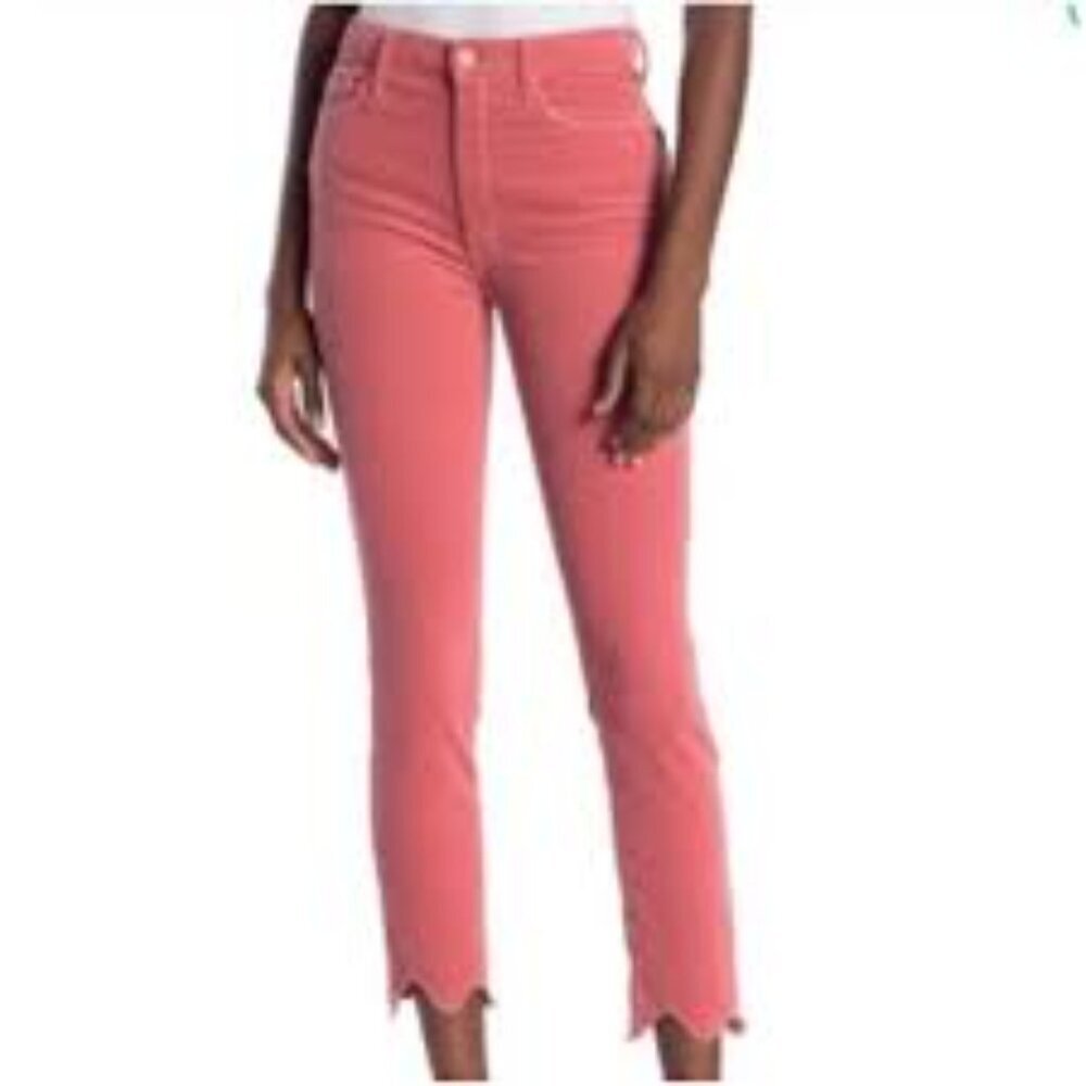 Mother High Waisted Looker Ankle Chew Hopscotch Pink Size 30